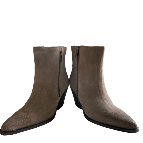 Sam Edelman Jane Bootie Desert Olive Leather Stacked Heel Zip Up Size 10 NWT - Picture 6 of 11